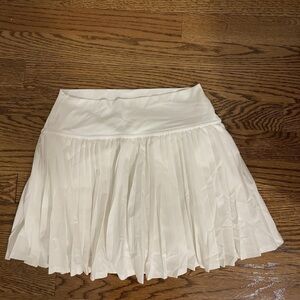 Aerie Cream A-Line Pleated Skirt